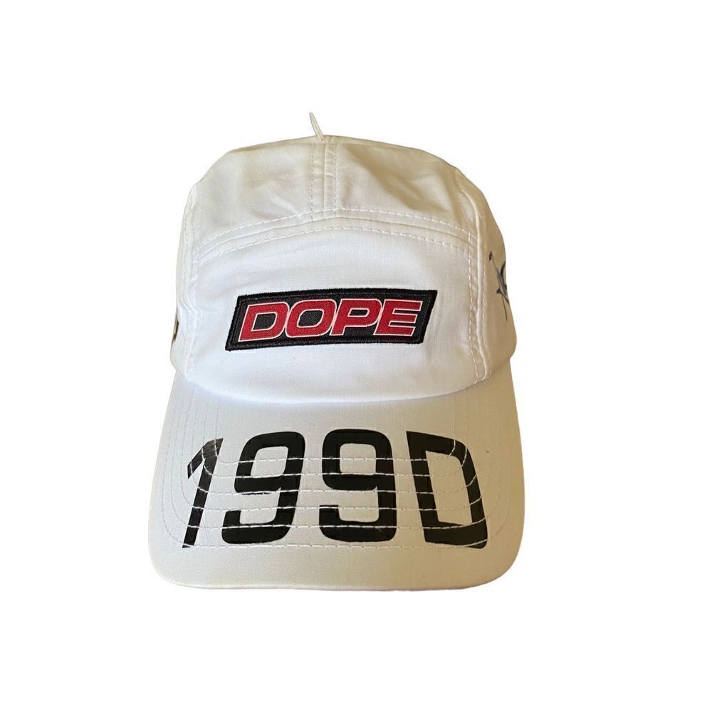 Dope NWT 1990 men’s racing checkered, flag, red white and black adjustable hat